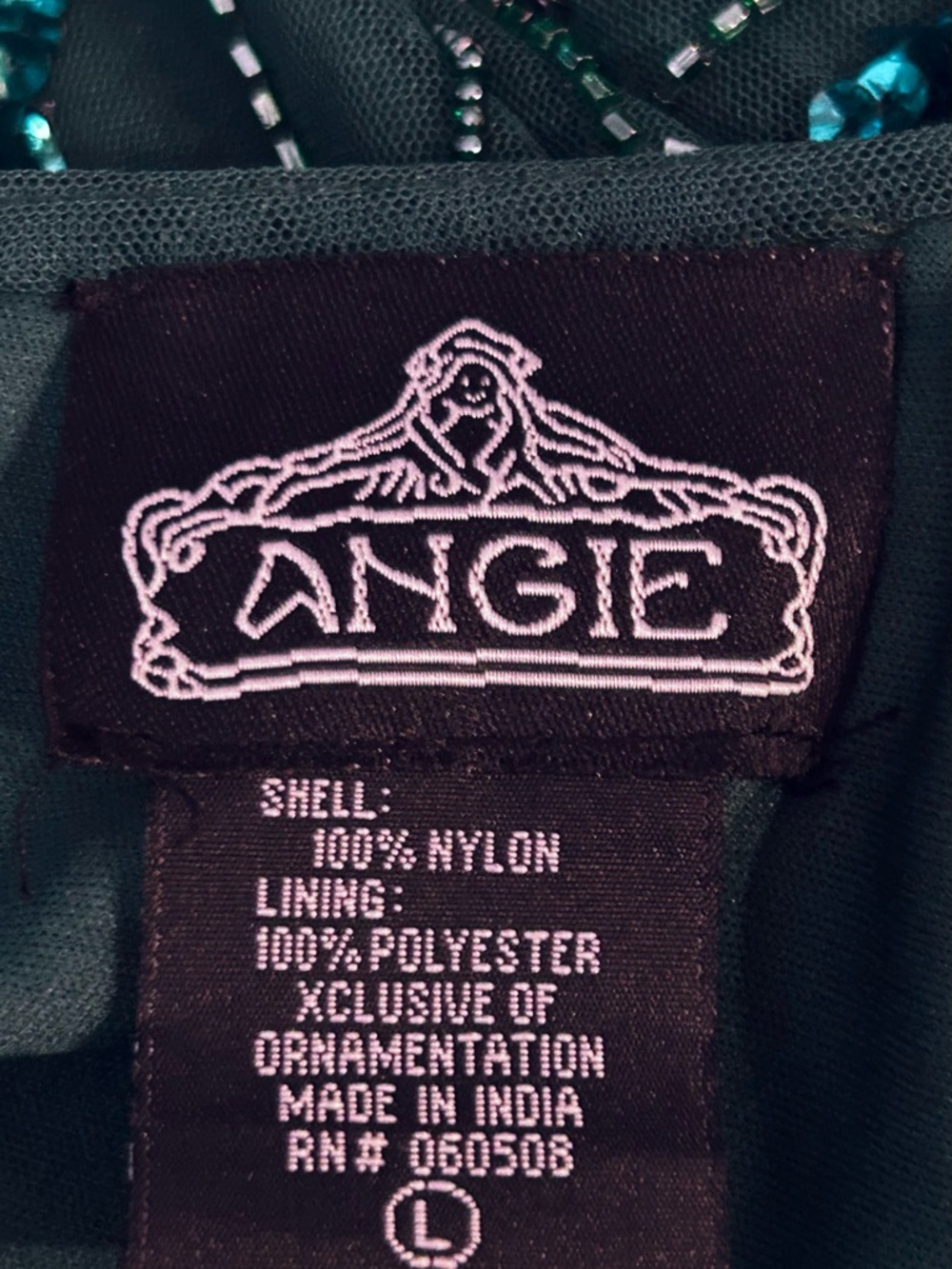 NWT Shorts Romper Beaded Dark Green ANGIE Illusion Sheer Sparkly New Shorts - Picture 16 of 16